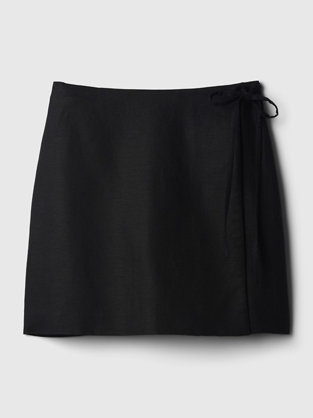 GAP Linen Blend Black Wrap Tie Skirt